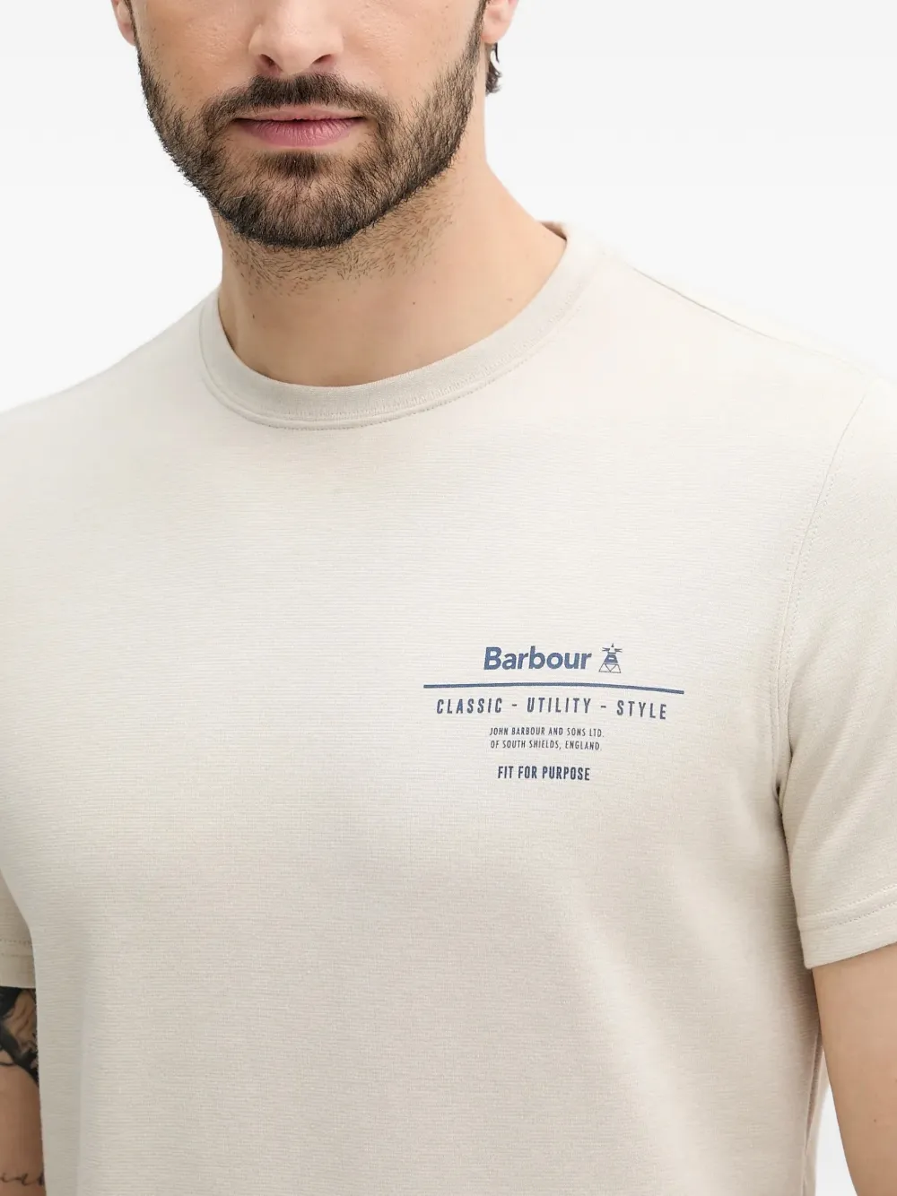 Barbour T-shirt met logoprint Beige