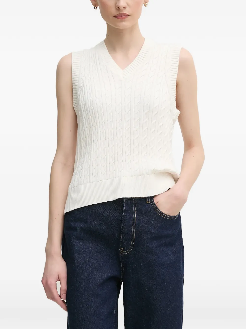 Barbour V-neck knitted cotton vest - Toni neutri