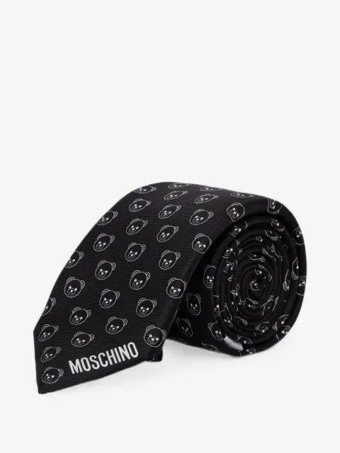 Moschino ربطة عنق حرير بنقش تيدي