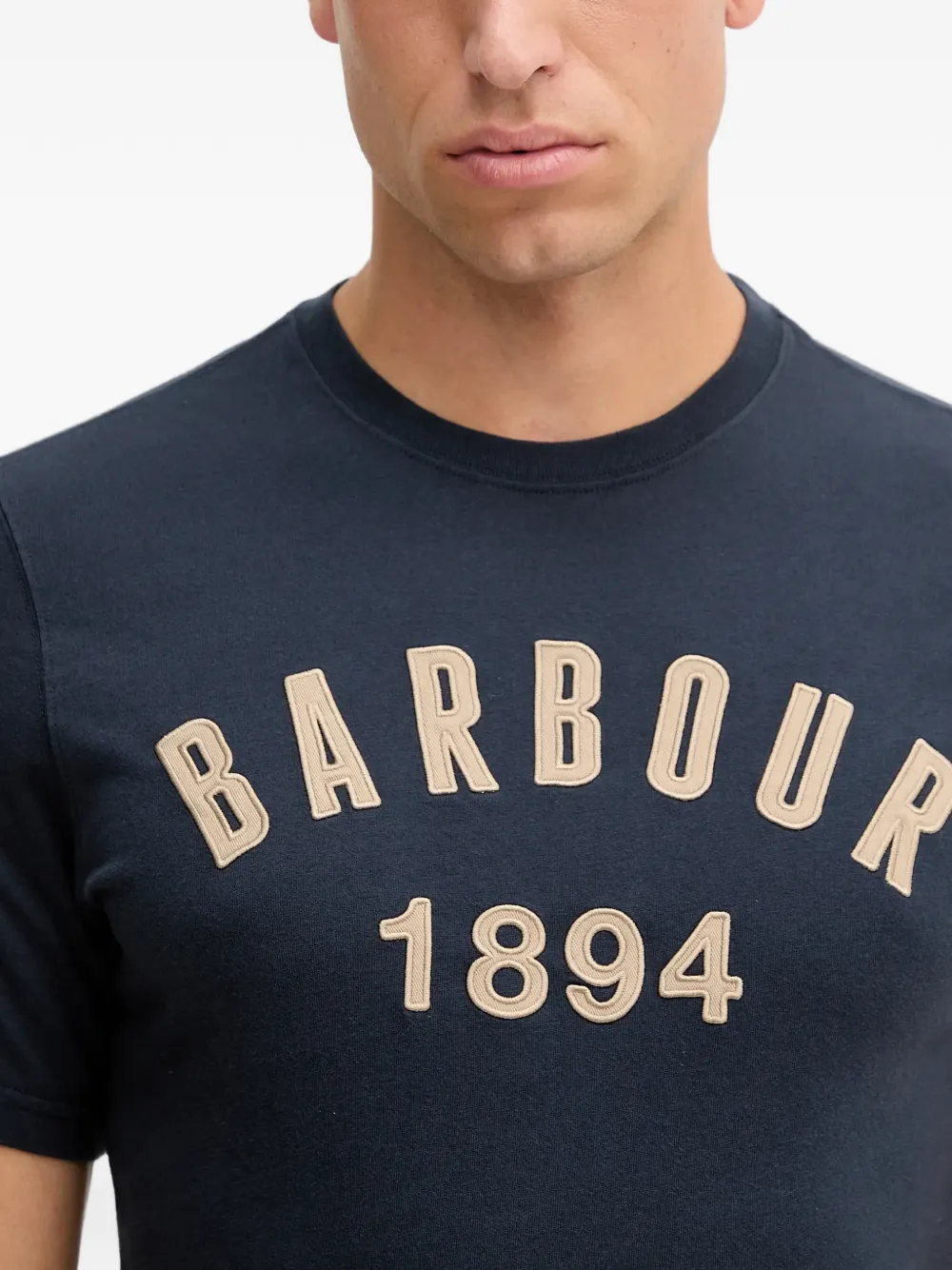 Barbour T-shirt met geborduurd logo Blauw