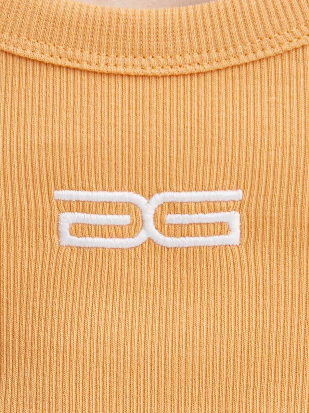 Gestuz Geribbelde tanktop met borduurwerk Oranje