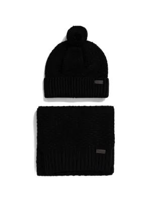 Guess Black Ribbed Beanie and‎ Scarf Set NIB Guess Scarf and Beanie Box Set – Retreat Clothing main image 4