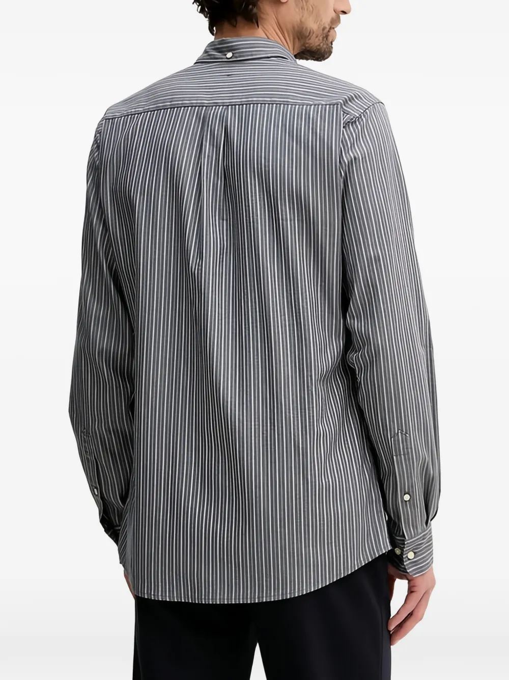 Barbour Gestreept overhemd met zak Grijs