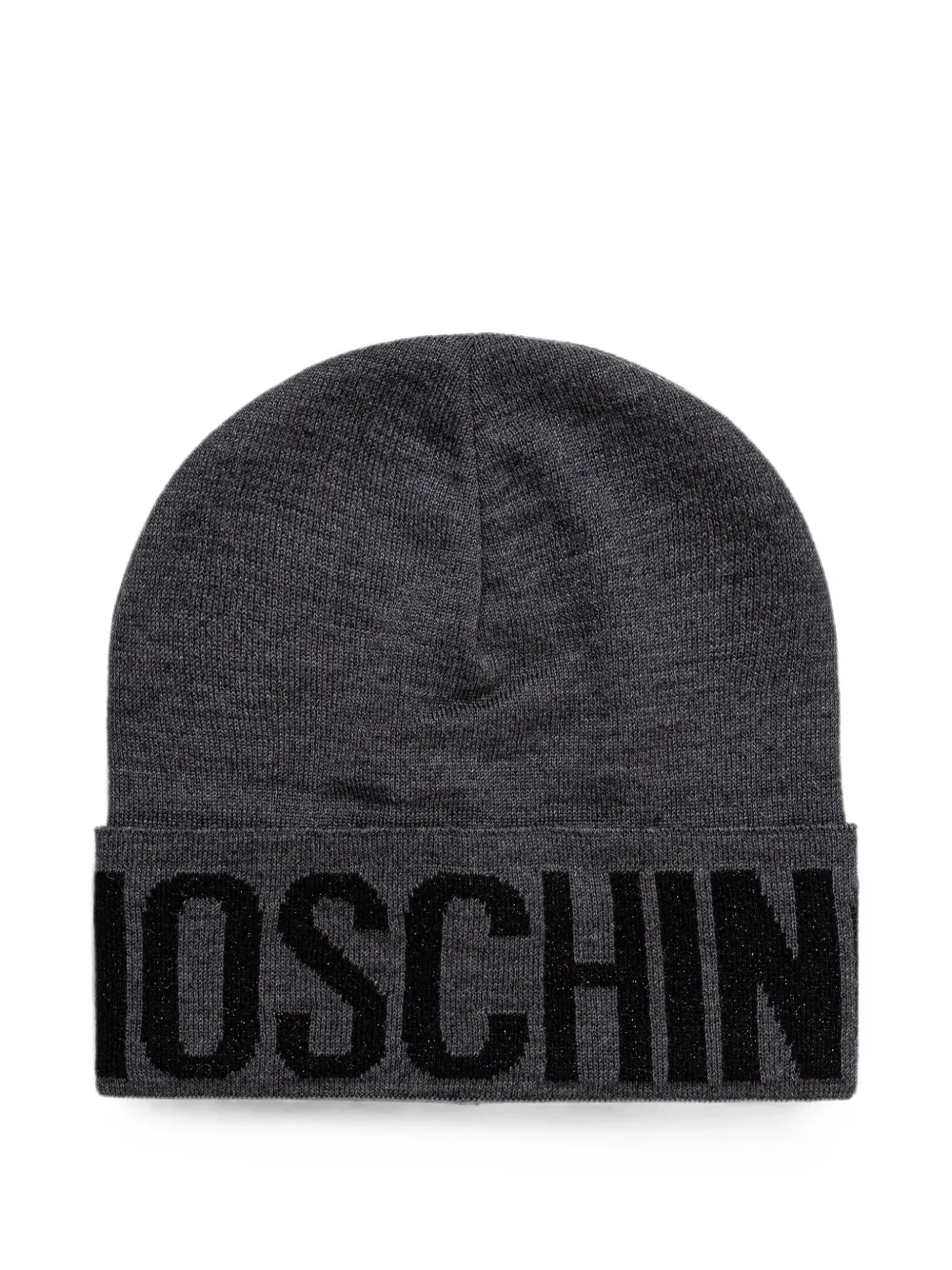 Moschino logo-intarsia turn-up brim beanie hat - Grigio