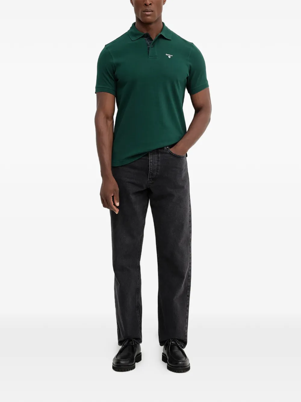 Barbour Tartan Pique checked-trim polo shirt Groen