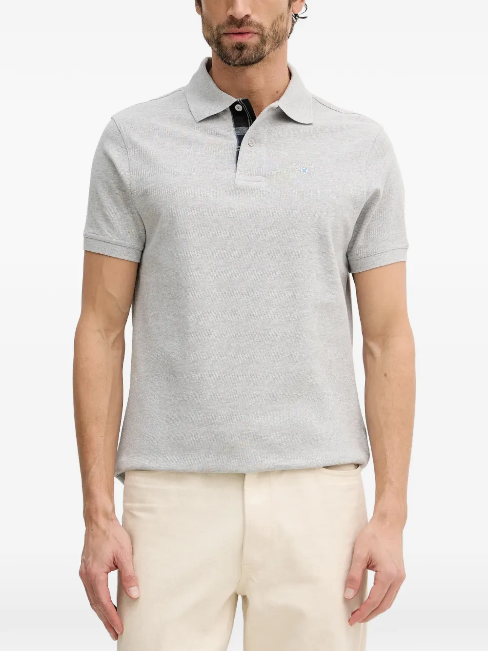 Barbour チェックトリム ポロシャツ | グレー | Image 1