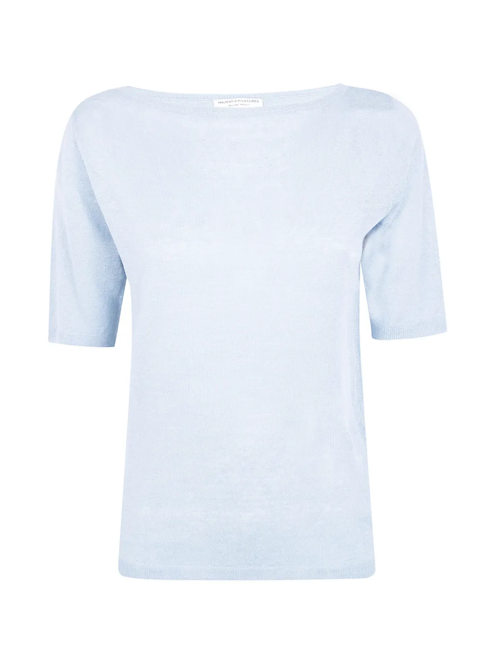 Majestic Filatures fine-knit boat-neck t-shirt - Blu