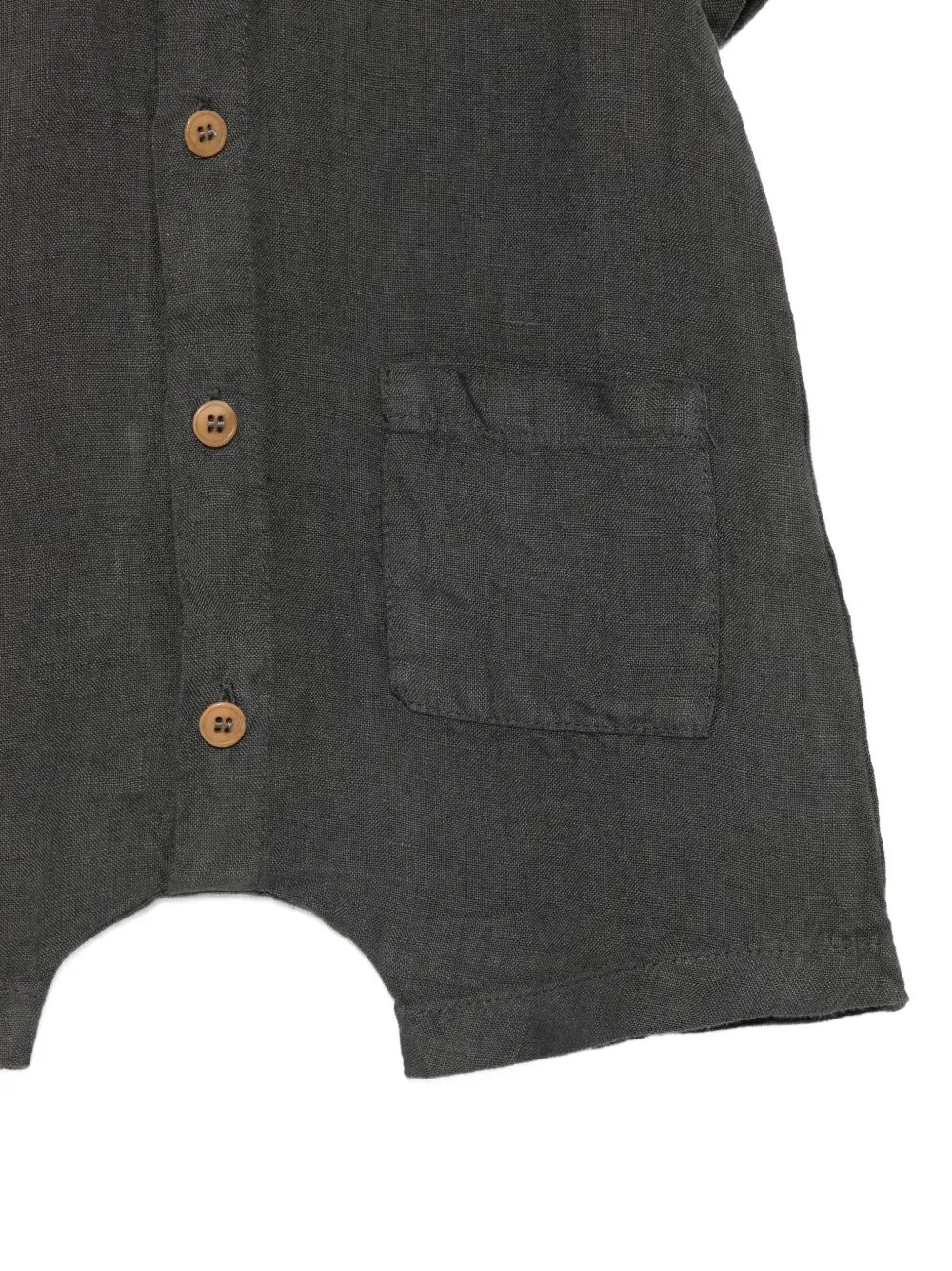  Zhoe & Tobiah Buttoned Patch-pocket Romper - Grey 