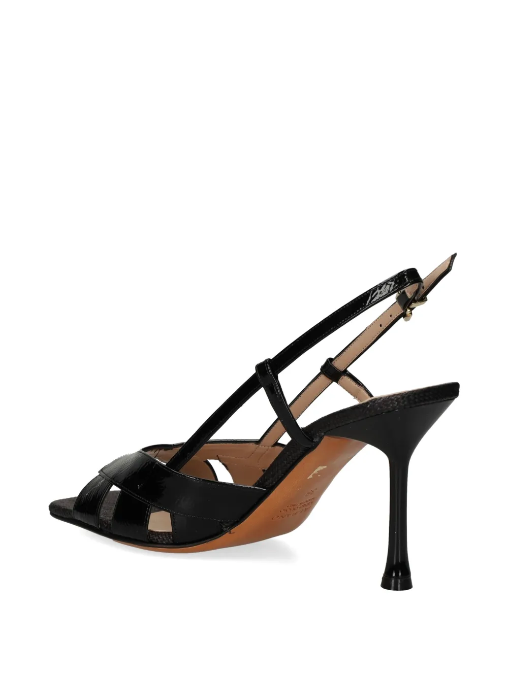 Albano patent-leather sandals Zwart