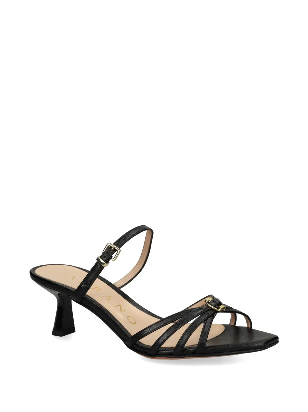 Albano 50mm buckle-embellished mules Zwart