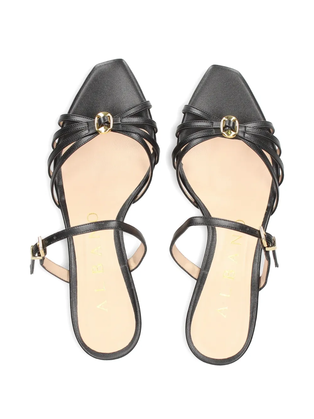 Albano 50mm buckle-embellished mules Zwart