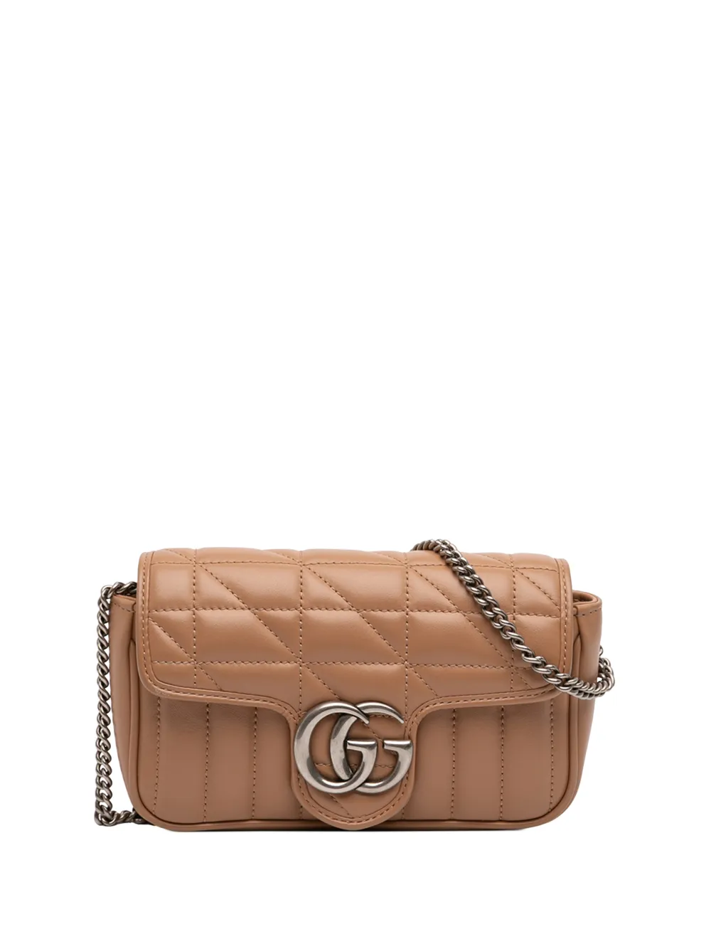 Gucci Pre-Owned 2000-2015 Mini GG Marmont Matelasse Leather Flap crossbody bag - Marrone