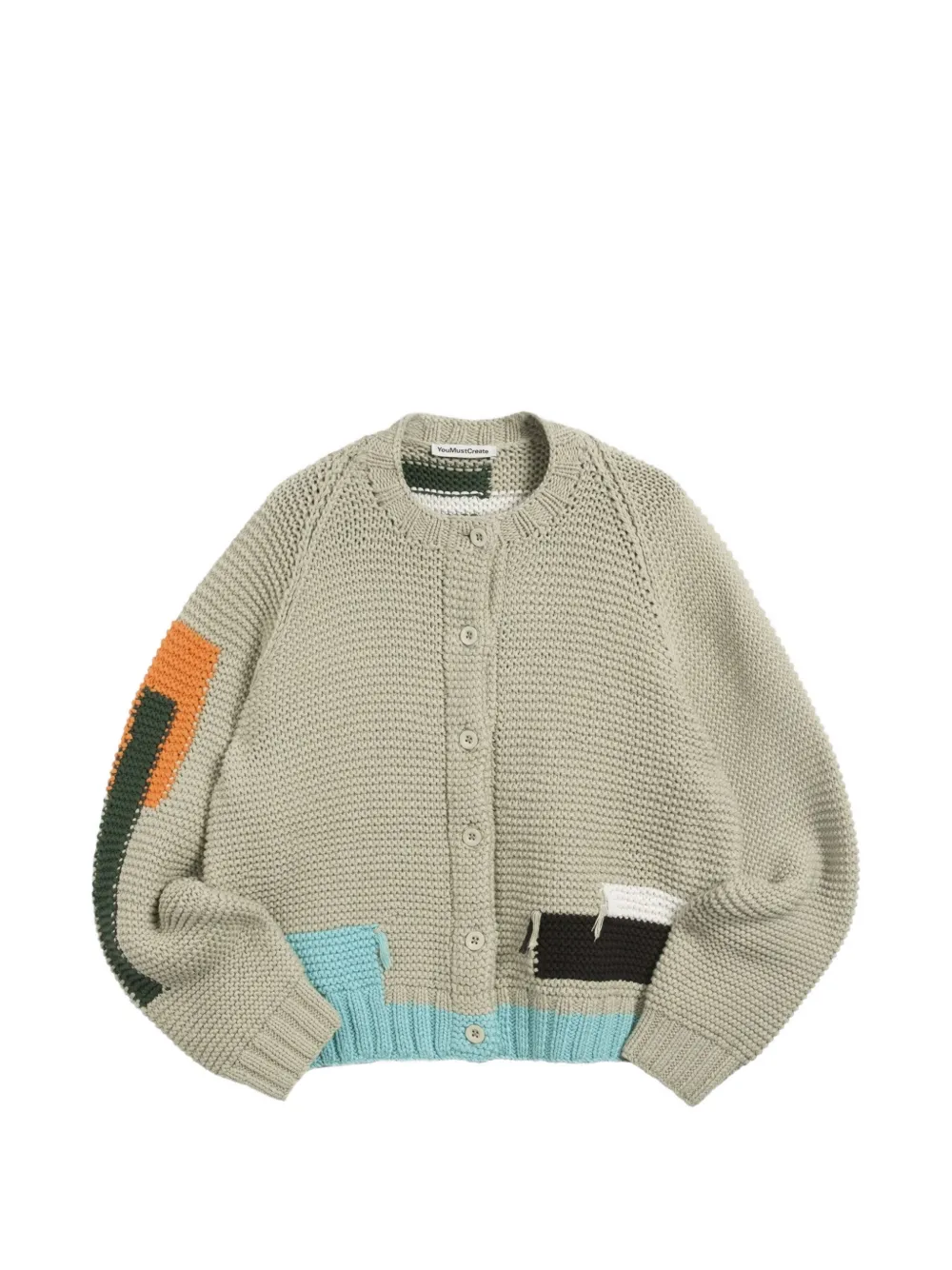 YMC colour-block cardigan - Toni neutri