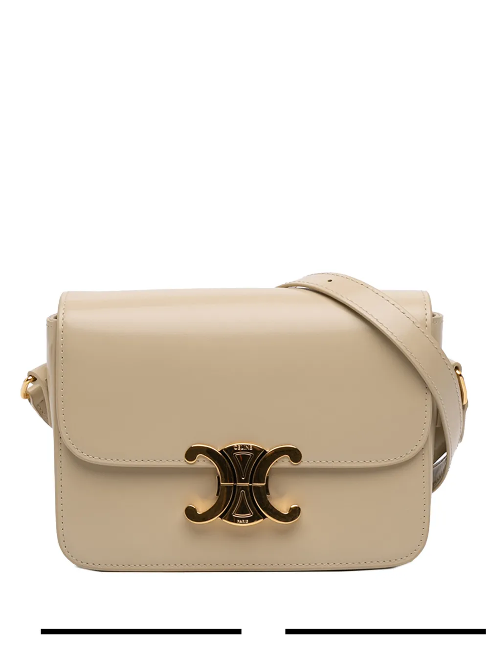 Celine Pre-Owned 2024 Teen Shiny Calfskin Triomphe crossbody bag - Brown