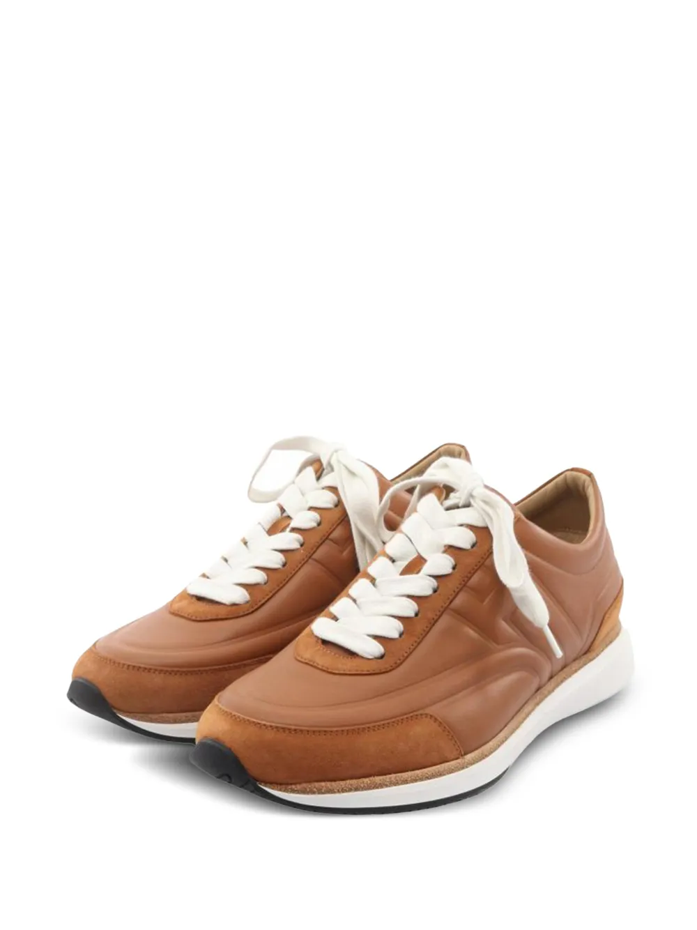 Hermès Pre-Owned 2010s vintage leather suede sneakers - Marrone