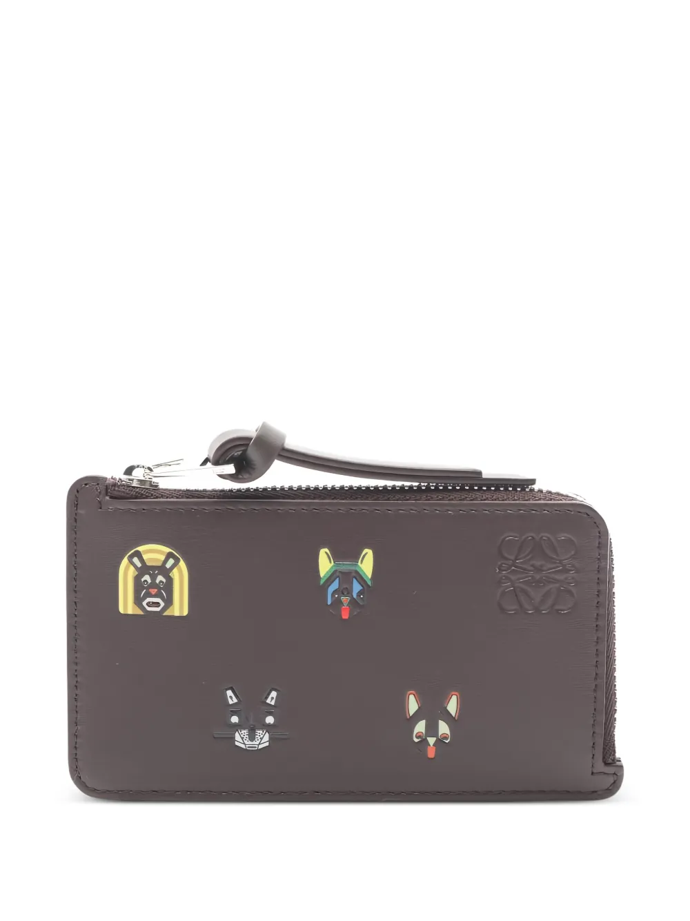 Loewe Pre-Owned 2020s x Louis Wain cats leather card holder - Marrone