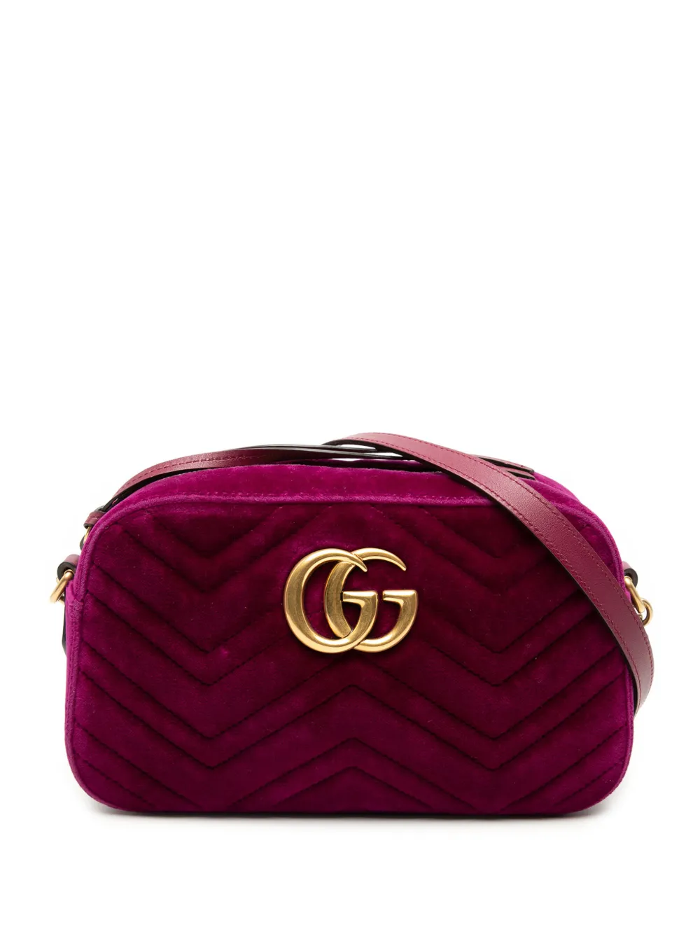 Gucci Pre-Owned 2000-2015 Small GG Marmont Matelasse Velvet crossbody bag - Viola