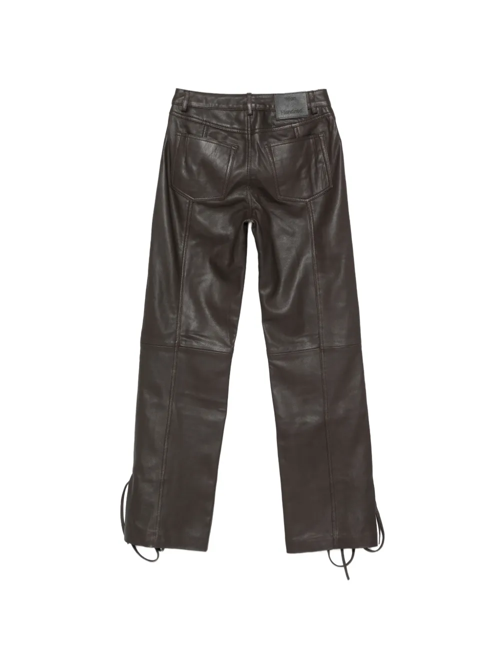  Won Hundred Pantalones De Piel Bella String - Marrón 