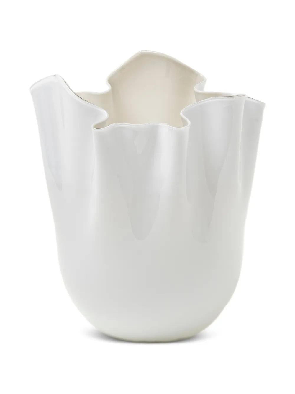 Venini Fazzoletto ruffled vase - Bianco