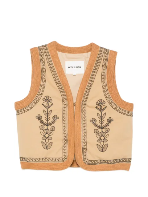 Antik Batik Maria floral-embroidered waistcoat