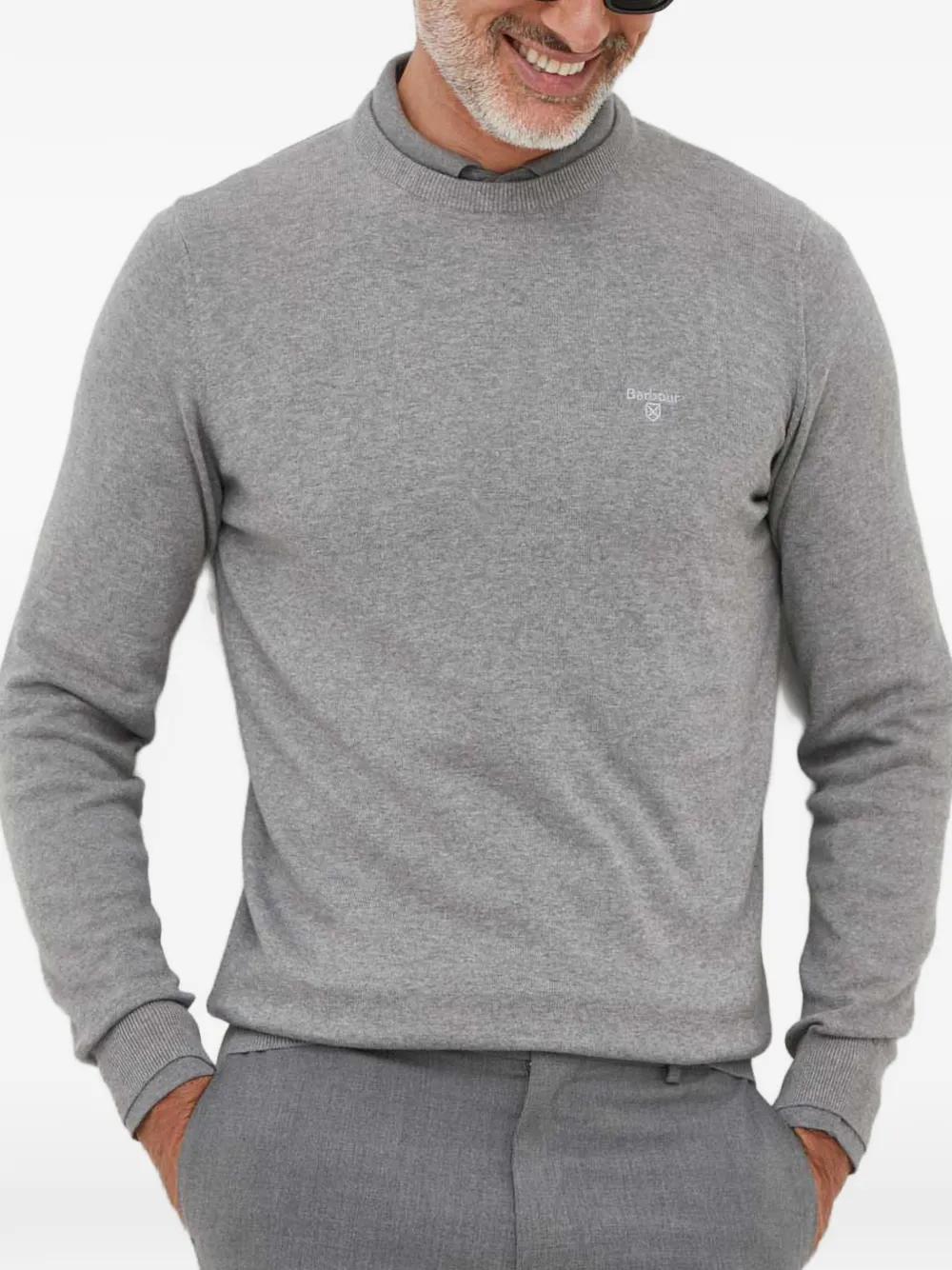 Barbour Pima logo-embroidered sweater - Grigio