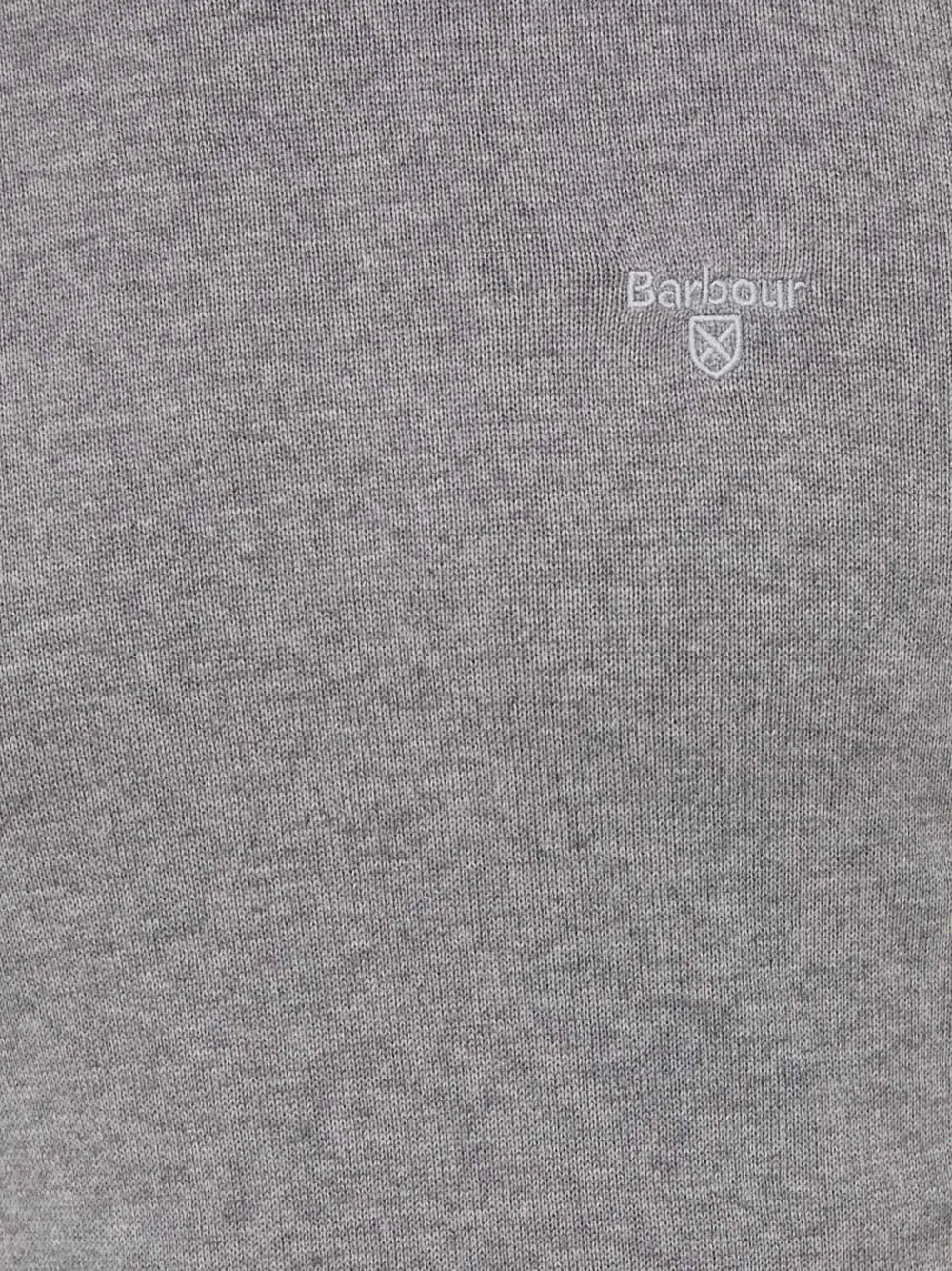 Barbour Pima trui met geborduurd logo Grijs