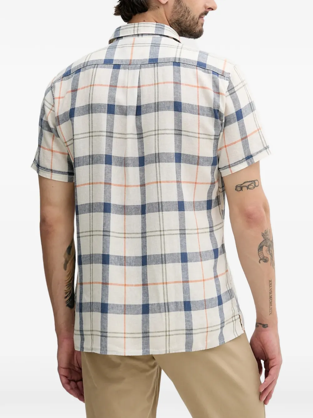 Barbour Croft check-print short-sleeve shirt Beige