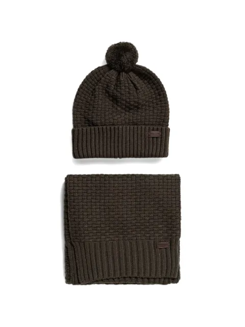 Barbour  pom-pom waffle-knit beanie hat