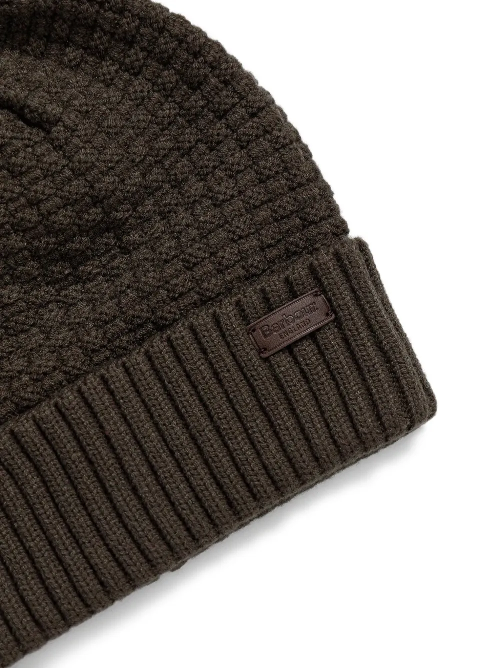 Barbour Wafelgebreide muts met pompon Groen