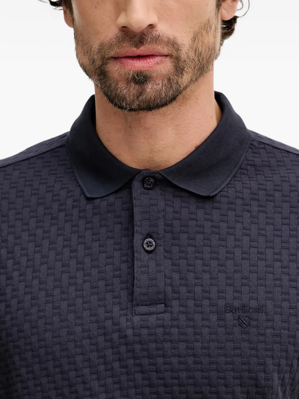 Barbour Poloshirt met textuur Blauw
