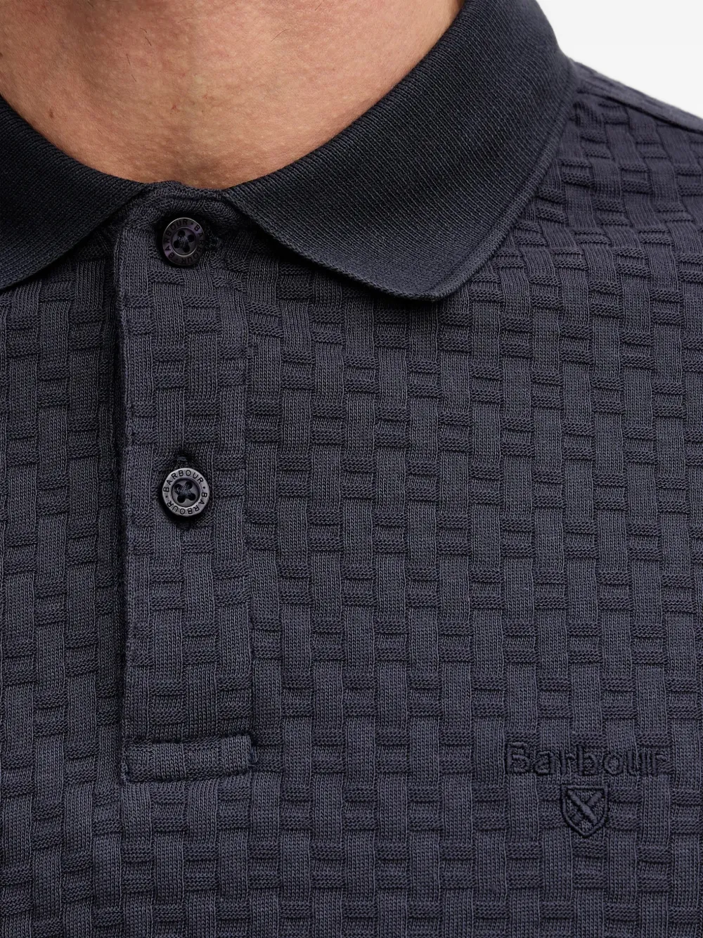 Barbour Poloshirt met textuur Blauw