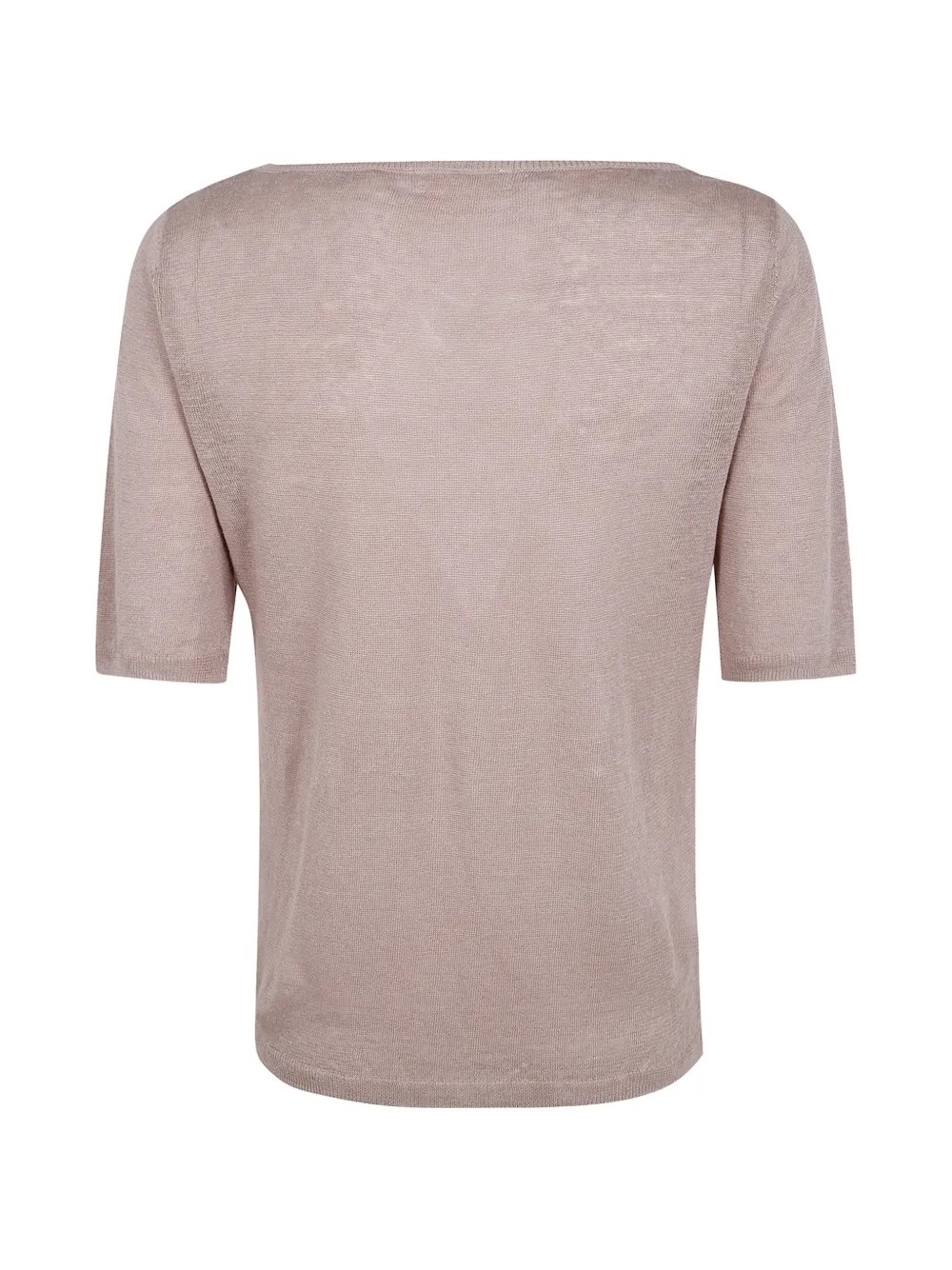 Majestic Filatures Fijngebreid T-shirt met boothals Beige