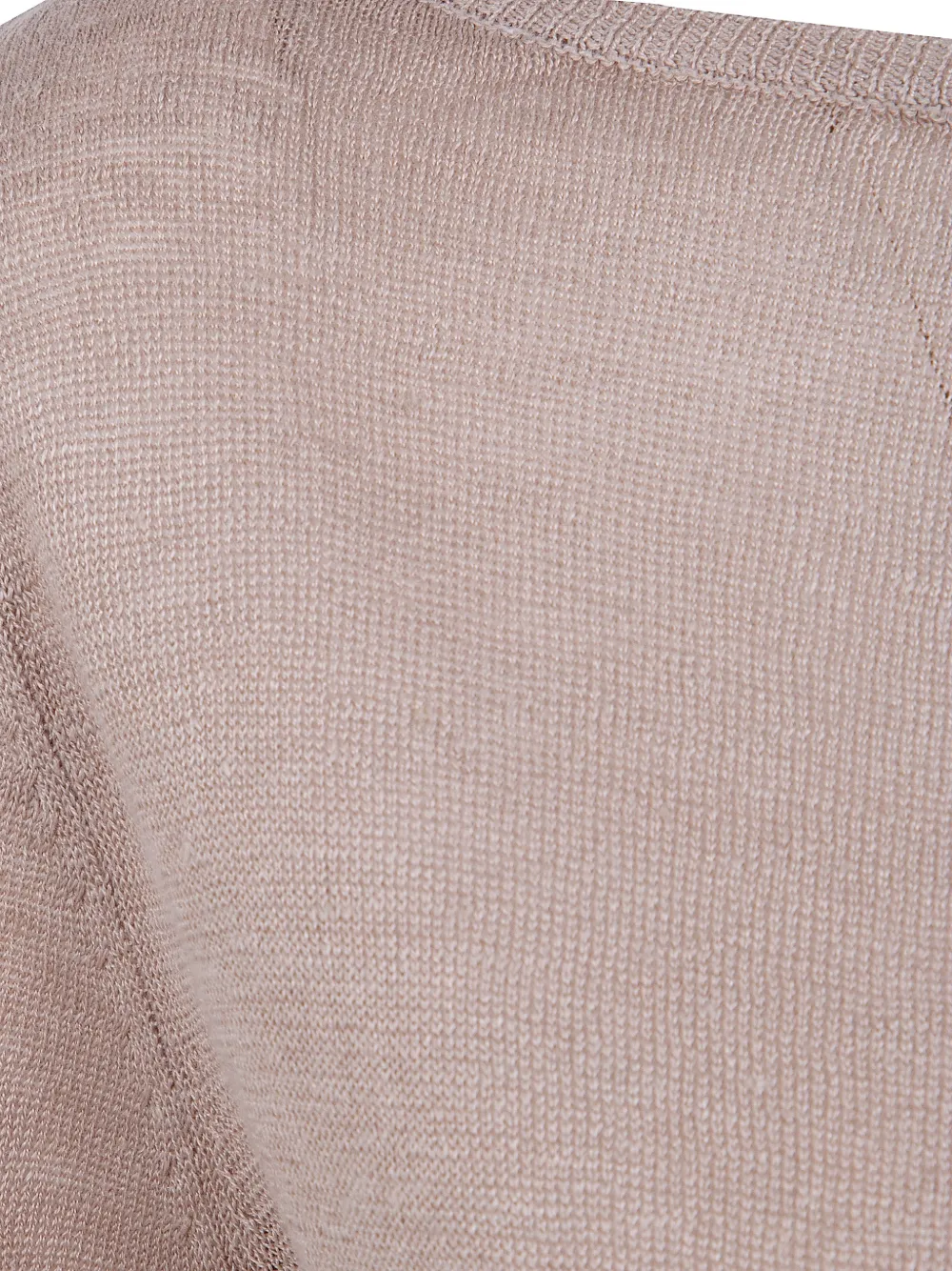 Majestic Filatures Fijngebreid T-shirt met boothals Beige