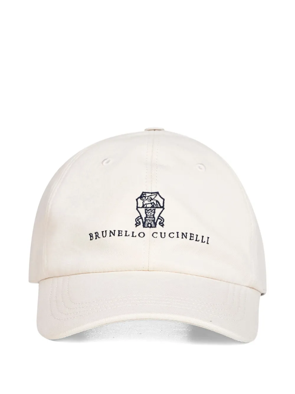 Brunello Cucinelli embroidered crest logo cap - Bianco