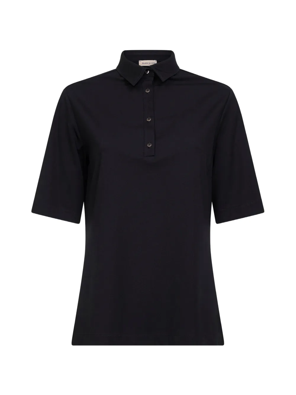 Blanca Vita collar-placket polo shirt - Nero