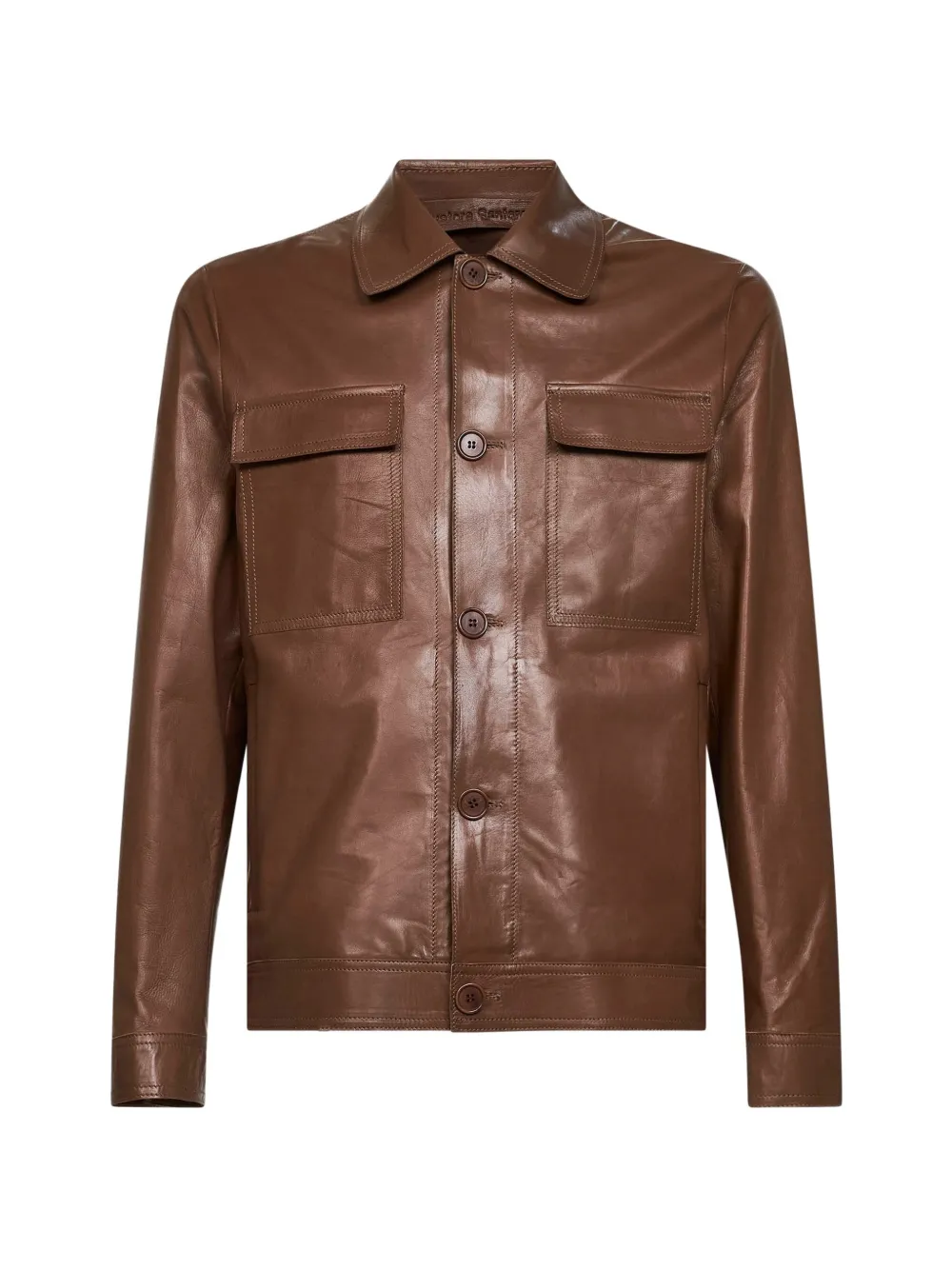 Salvatore Santoro Plongé leather jacket - Marrone