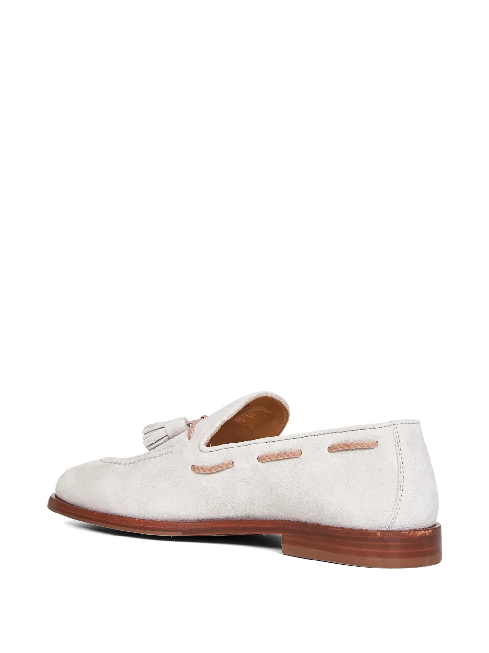 Brunello Cucinelli tassel leather loafers Beige