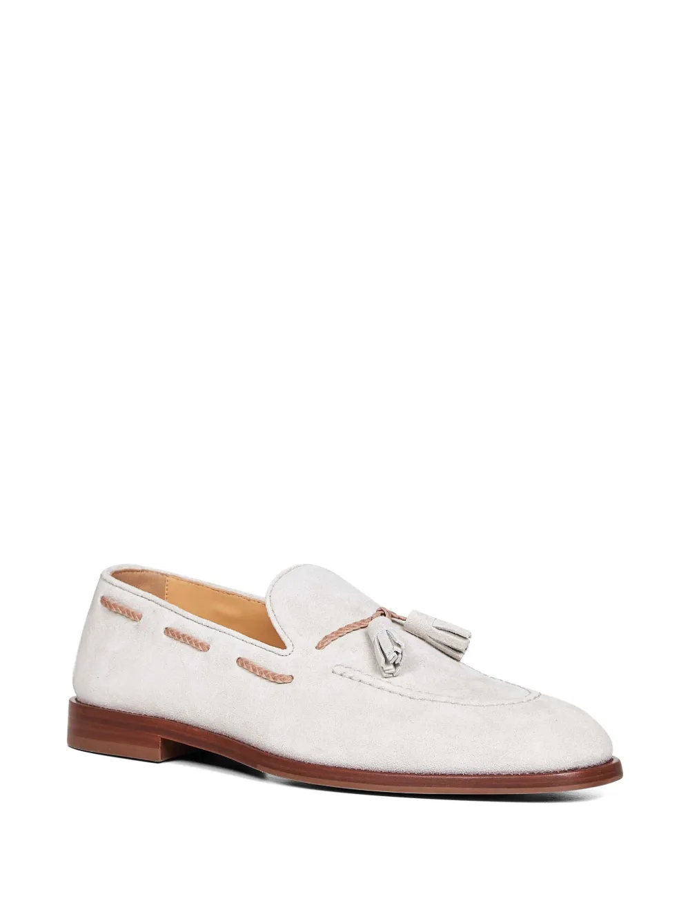 Brunello Cucinelli tassel leather loafers Beige