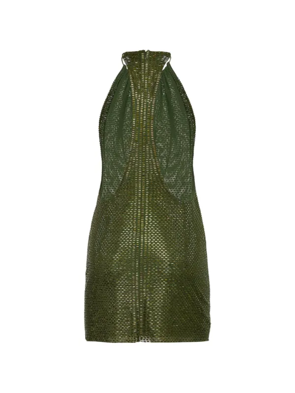 Self-Portrait Rhinestone Tulle Dress | Green