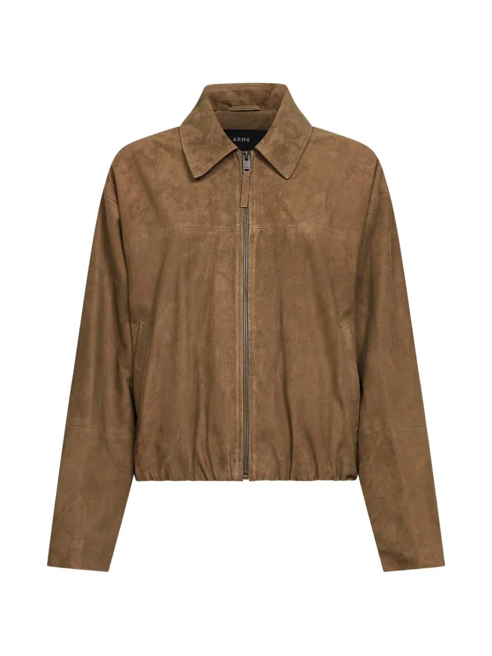Arma zip leather coat - Marrone