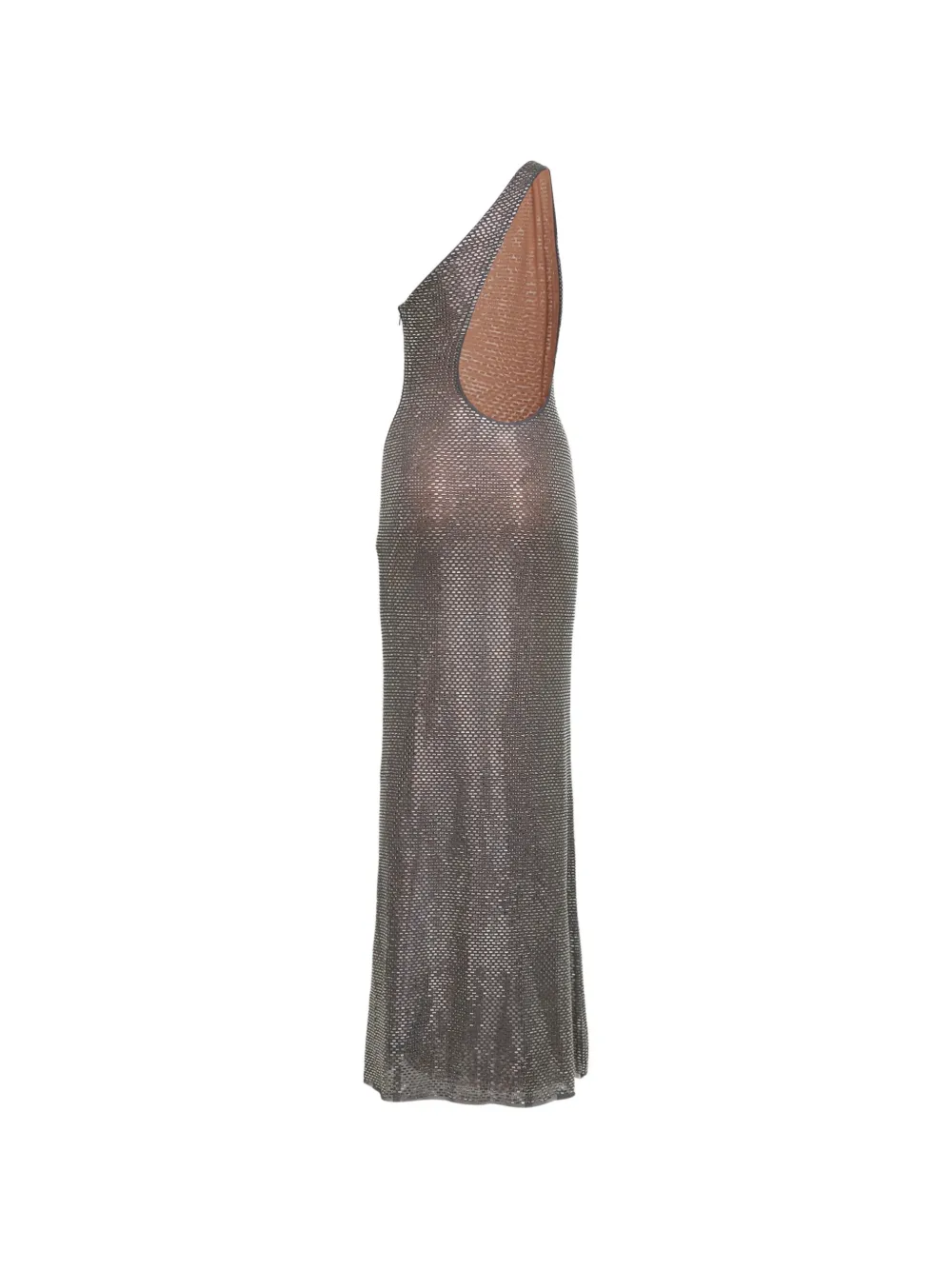 Rhinestone One-Shoulder Maxi Dress