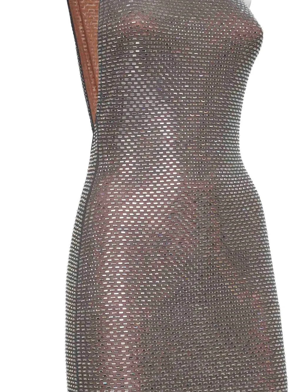 Rhinestone One-Shoulder Maxi Dress