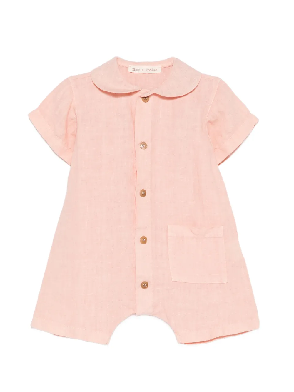 Zhoe & Tobiah pocket button rompers - Rosa