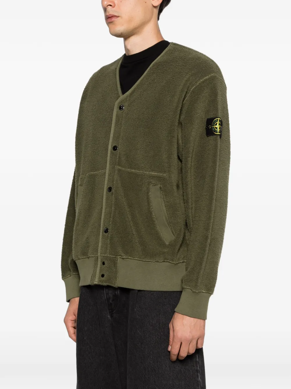 Stone Island Patch Pocket Cardigan - Green 