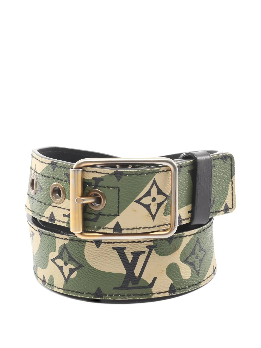 Louis Vuitton Pre-Owned 2008 x Takashi Murikami Monogram muffler leather belt - Verde