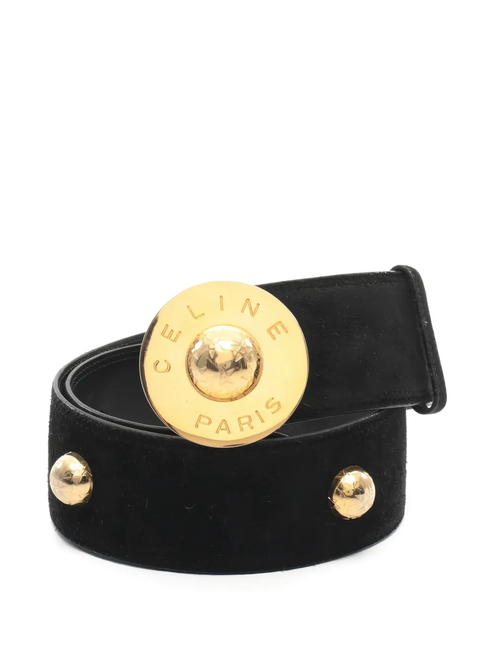 Celine Pre-Owned 2000s star ball suede belt - Nero