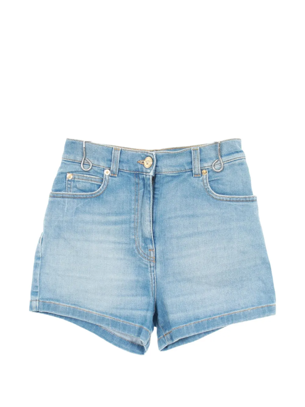 Versace Pre-Owned 2010s denim medusa button shorts - Blau