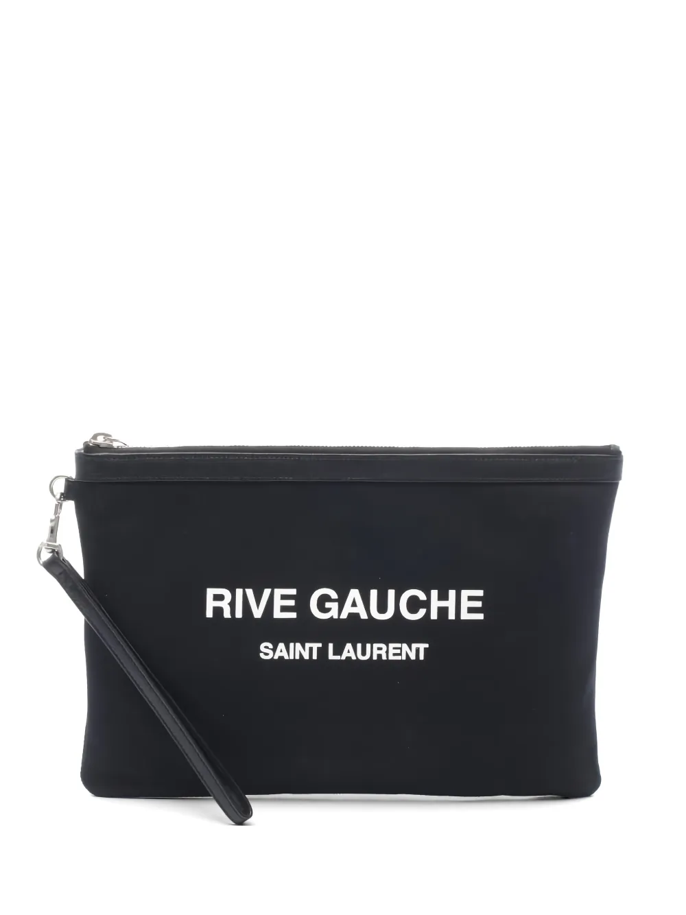 Saint Laurent Pre-Owned 2010s Rive Gauche leather canvas clutch bag - Schwarz