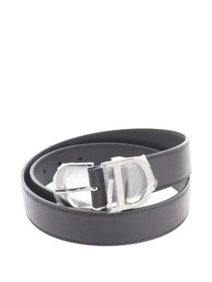 Christian Dior Pre-Owned Oblique leather-trim Belt | Black