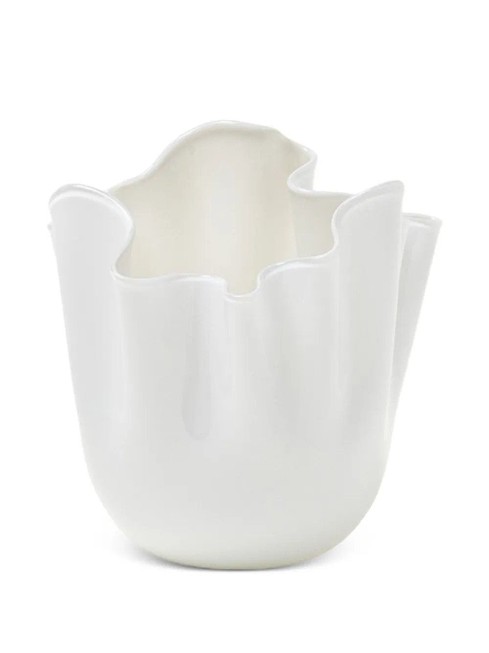 Venini Fazzoletto ruffled vase - Bianco